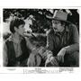 1958 Press Photo Tommy Kirk and Fess Parker in "Old Yeller" - orp16691