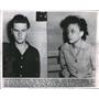 1954 Press Photo James David Mitchell & Mary Lou Mitchell Held for Robbery