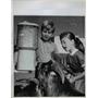 1960 Press Photo TV child stars Stanley Livingston, Debbie McGowan & goat