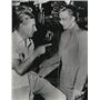 1952 Press Photo Madge Meredith talking to her director, on the set of movie