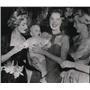 1952 Press Photo Rhonda Fleming with Janet Leigh Virginia May and Baby
