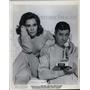 1966 Press Photo Mary Ann Mobley and Jerry Lewis in Three on a Couch - cvp80099