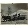 1937 Press Photo E.L Simpson, Farmer seeding hay for his sheep in Ohio