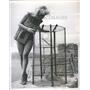 1957 Press Photo Joan Cunningham Fishing Net British