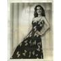 1942 Press Photo Hollywood CA Carol Bruce in black crepe dinner dress