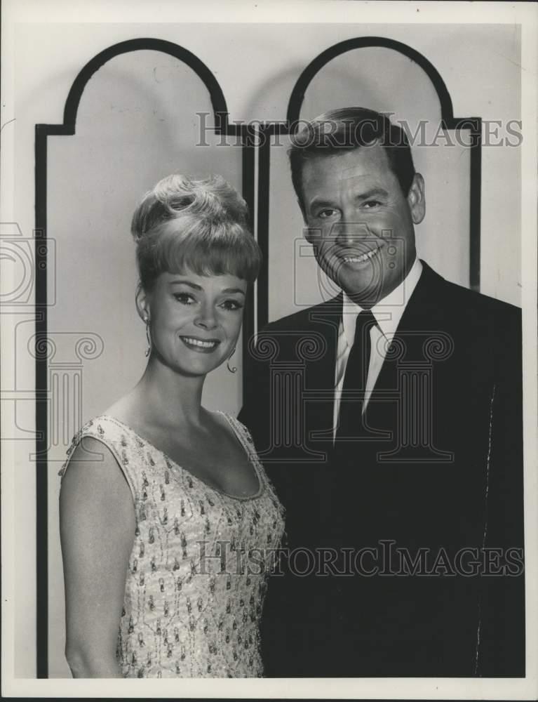 1969 Press Photo June Lockhart & Bob Barker hosting 